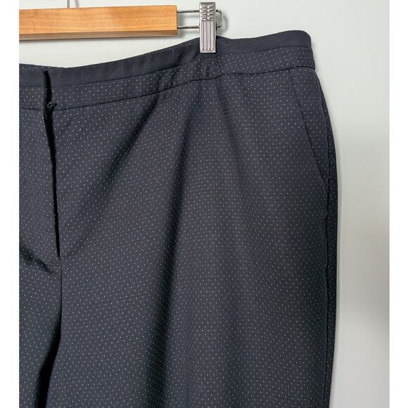 Talbot's Women's Plus Sz 20W Navy Polka Dot Wool Dress Pants Lined Slim Leg - Picture 2 of 6